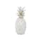 Silver Polystone Traditional Decorative Pineapple, 14" x 6" x 6"